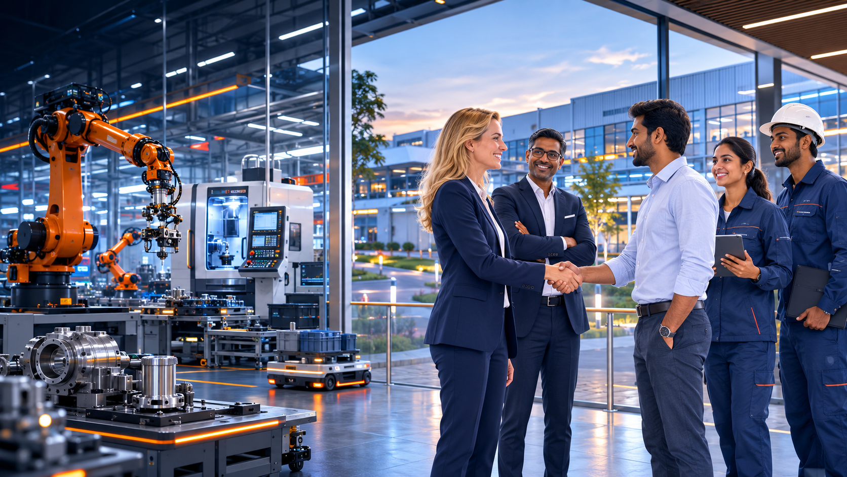 Deutschland-Indien-Verbindung für industriellen Markteintritt, Vertrieb und technische Teams